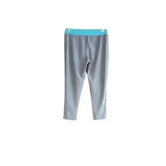 S2 Grey & Turquoise Athletic Workout High Waisted Capri Leggings Sz Small - Picture 3 of 4